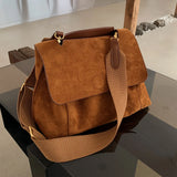 Vintage Nubuck PU Leather Shoulder Bag for Women