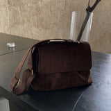 Vintage Nubuck PU Leather Shoulder Bag for Women