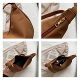 Nubuck PU Leather Shoulder Dumpling Bags For Women Large Capacity Totes Handbags