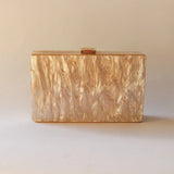 Nude Glitter Envelope Mini Acrylic Clutch Crossbody Bag