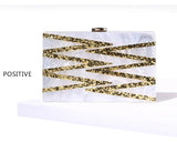 Nude Glitter Envelope Mini Acrylic Clutch Crossbody Bag
