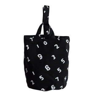 Number Print Women Bucket Bags Shoulder Handbags Shopping Lady Clutch Purse