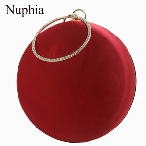 Nuphia Round Box Clutch Ball Shape Evening Bags Red/Green