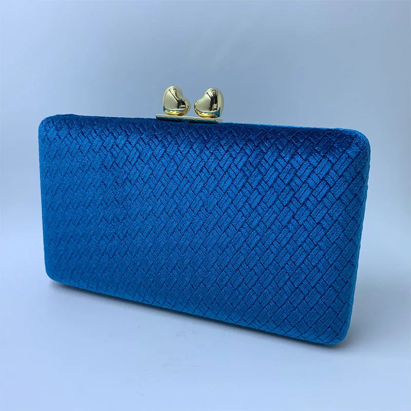 Nuphia Women Velvet Clutch Evening Bag Wedding Party Rhinestone Handbag