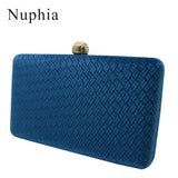 Nuphia Women Velvet Clutch Evening Bag Wedding Party Rhinestone Handbag