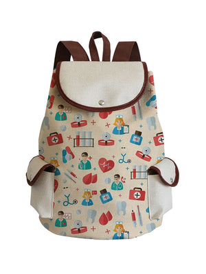 Nurse Doctor Printed Men's Computer Backpacks Outdoor Travel Packs