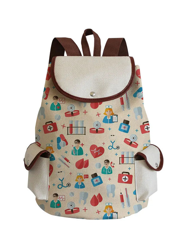 Nurse Doctor Printed Men's Computer Backpacks Outdoor Travel Packs