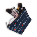 Nurse ECG Printing Lady Cosmetic Bag Pills Storage Case