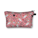 Nurse ECG Printing Lady Cosmetic Bag Pills Storage Case