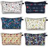 Nurse ECG Printing Lady Cosmetic Bag Pills Storage Case