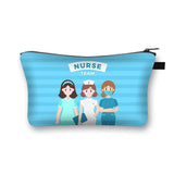 Nurse ECG Printing Lady Cosmetic Bag Pills Storage Case