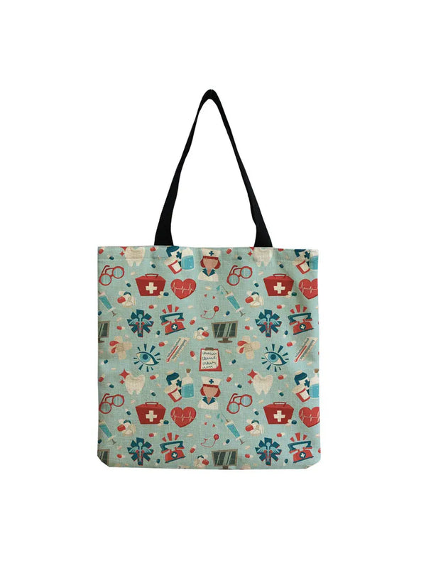 Nurse Wing Printed Handbags Dentist Tote Female Casual Shoulder Bag