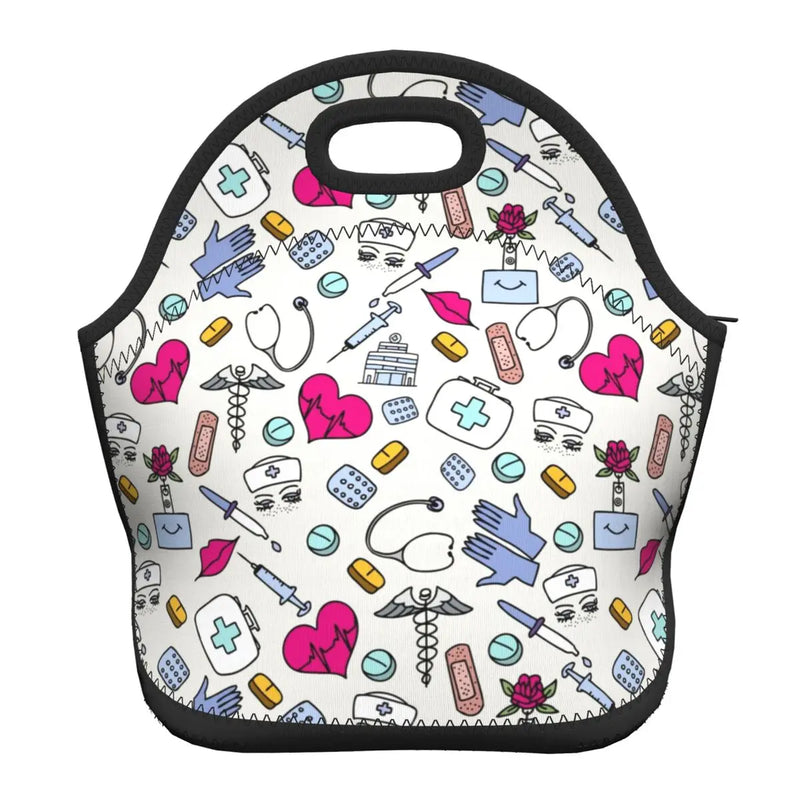 Nursing Pattern Neoprene Lunch Box for Women