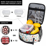 Nurse Pattern Insulated Lunch Bag Leakproof Cooler