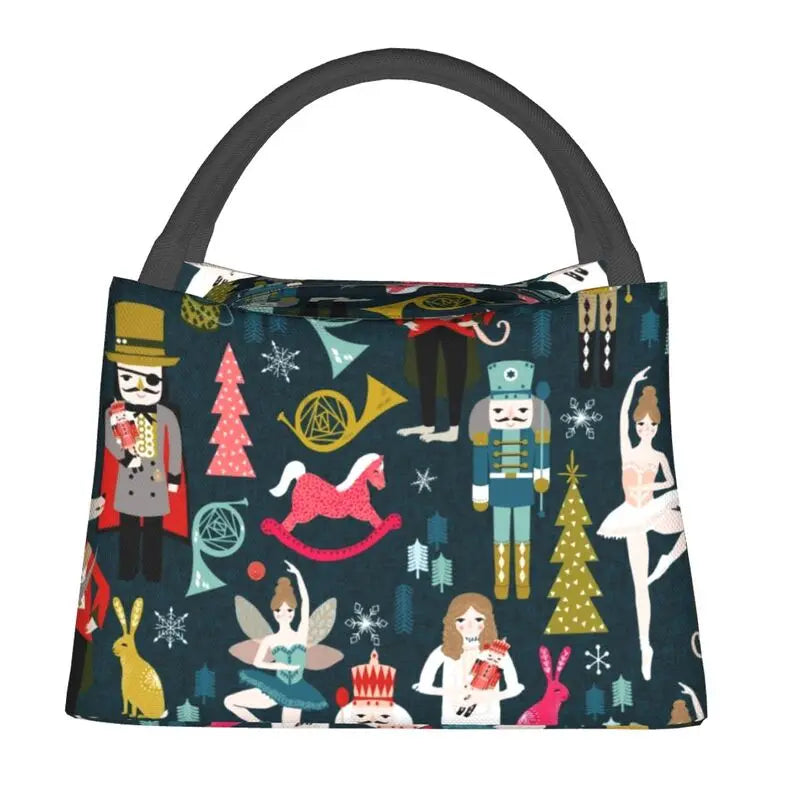 Nutcracker Ballet Dancer Lunch Bag Insulated Portable Cooler Thermal Food Box
