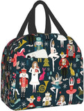 Nutcracker Ballet Xmas Dance Lunch Bag Portable Reusable Insulated Box