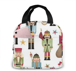 Nutcracker Christmas Tree Star Lunch Cooler Tote Bag with Ice Pack