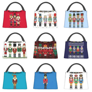 Nutcracker Soldier Toy Christmas Gift Insulated Lunch Bag