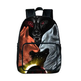 Wolf Animals 3D Nylon Backpack 16 Inch Bookbag Large Capacity Travel Bag