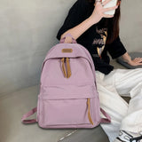 Nylon Backpack Boys Girls School Bookbag Student Solid Back Packs
