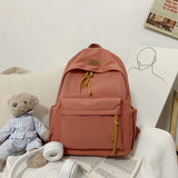Nylon Backpack Boys Girls School Bookbag Student Solid Back Packs