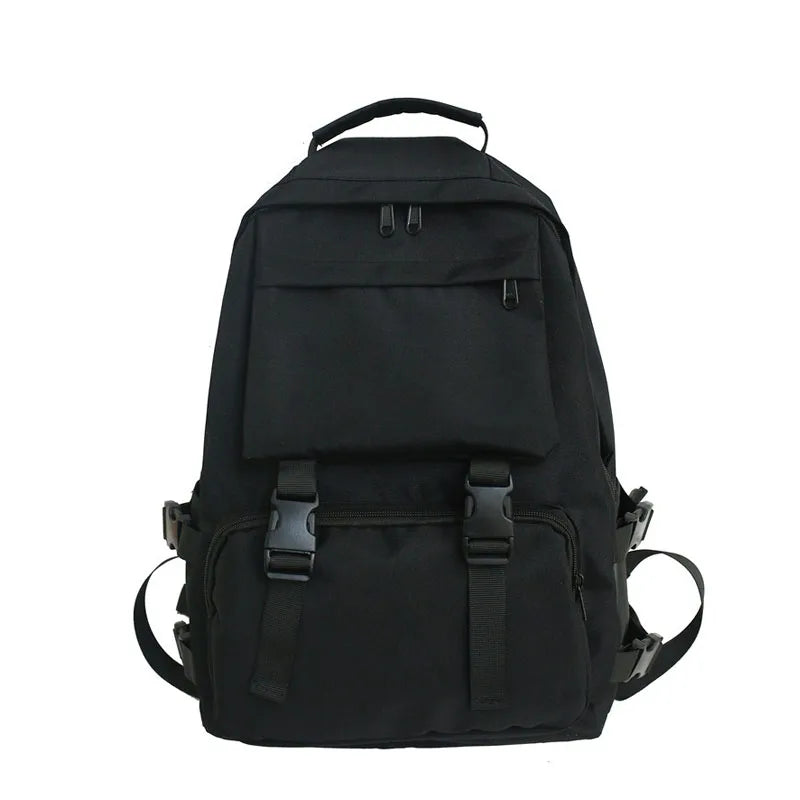 Nylon Backpack Solid Shoulder Bag Casual Women Backpack