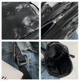 Nylon Backpack Women Cotton Feather Down School Backpack Purse Medium Metallic