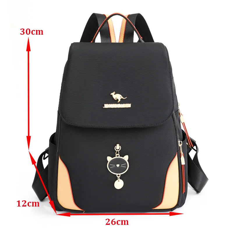 Nylon Backpack Women Vintage School Bags Casual Mochilas