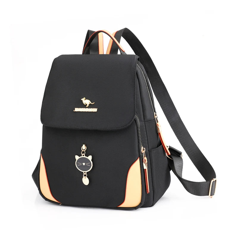 Nylon Backpack Women Vintage School Bags Casual Mochilas