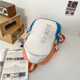 Gray Nylon Backpack Women Travel School Bag for Teenage Girls