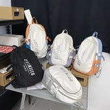 Gray Nylon Backpack Women Travel School Bag for Teenage Girls