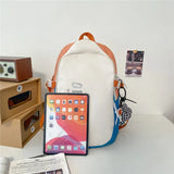Gray Nylon Backpack Women Travel School Bag for Teenage Girls