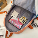 Gray Nylon Backpack Women Travel School Bag for Teenage Girls