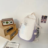 Gray Nylon Backpack Women Travel School Bag for Teenage Girls