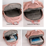 Nylon Backpack Women's Large-Capacity Travel Rucksack Water-Repellent Schoolbag