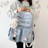 Nylon Double Shoulder Backpacks for Students