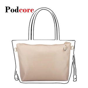 Nylon Zippered Purse Organizer Bag Insert with Multiple Pockets