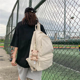 Nylon Multi-function College Backpack Female Student Rucksack