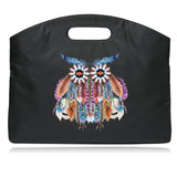 Nylon Briefcase Feather Printing Handbag Large Capacity