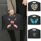 Nylon Briefcase Feather Printing Handbag Large Capacity