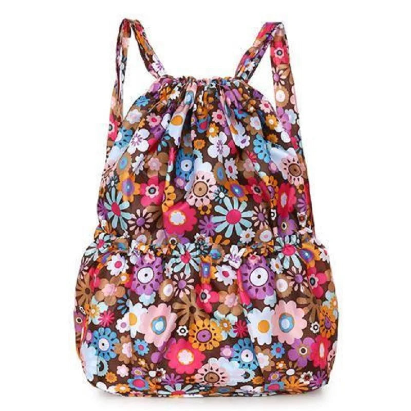 Nylon Bundle Pocket Backpack Women's Outdoor Sports Bag