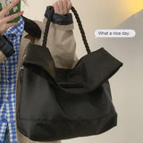 Nylon Canvas Y2k Casual Tote Bag Student Ins Large Capacity Messenger Handbag