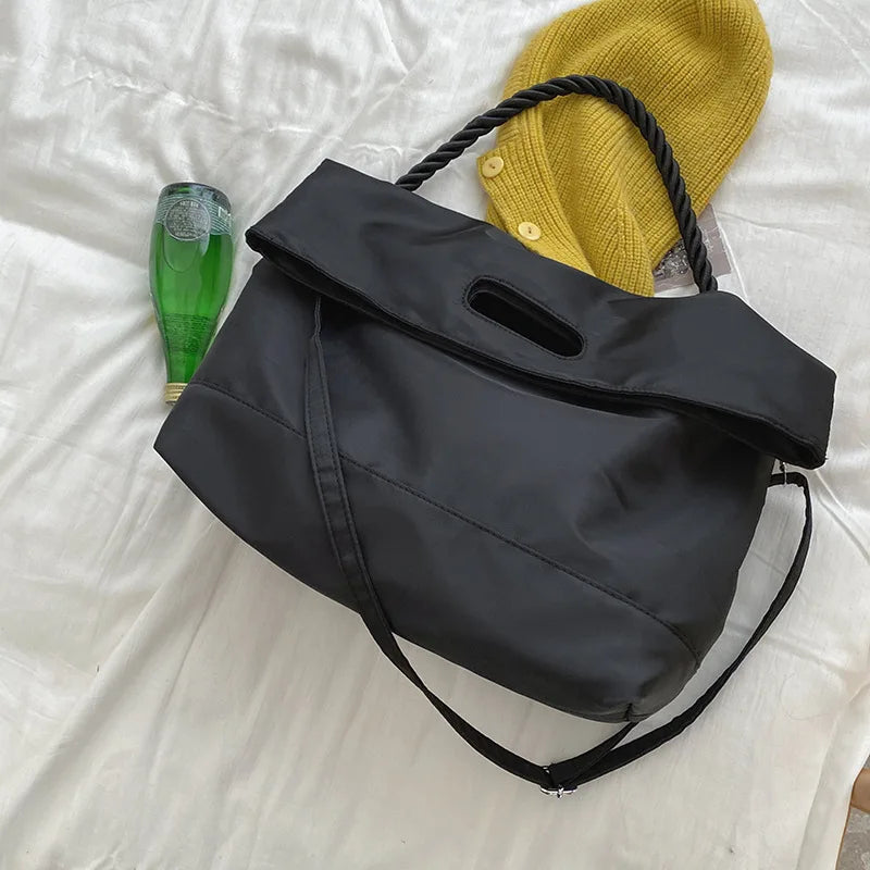 Nylon Canvas Y2k Casual Tote Bag Student Ins Large Capacity Messenger Handbag