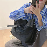 Nylon Canvas Y2k Casual Tote Bag Student Ins Large Capacity Messenger Handbag