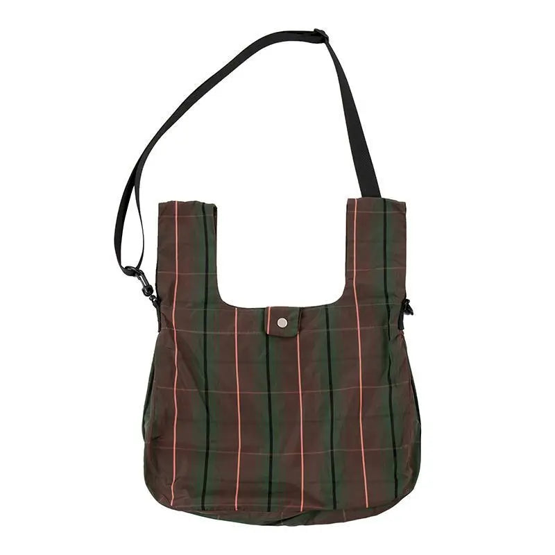 Nylon Check Casual Handbag Messenger Bag for Women