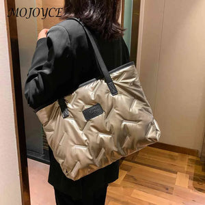 Nylon Cotton-padded Bag Casual Large Capacity Hand Bags Soft Warm