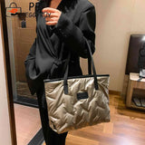 Nylon Cotton-padded Bag Casual Large Capacity Ladies Handbags Warm Zipper