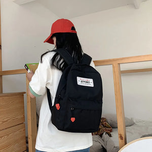 Nylon Solid Backpack Schoolbag for Teenage Girls Women Back Pack Large Capacity