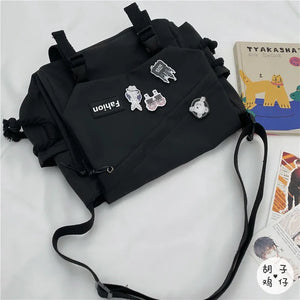 Nylon Crossbody Bag Large Canvas Messenger Handbag