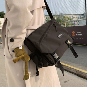 Nylon Crossbody Bag Large Capacity Handbag Solid Color Ladies Messenger
